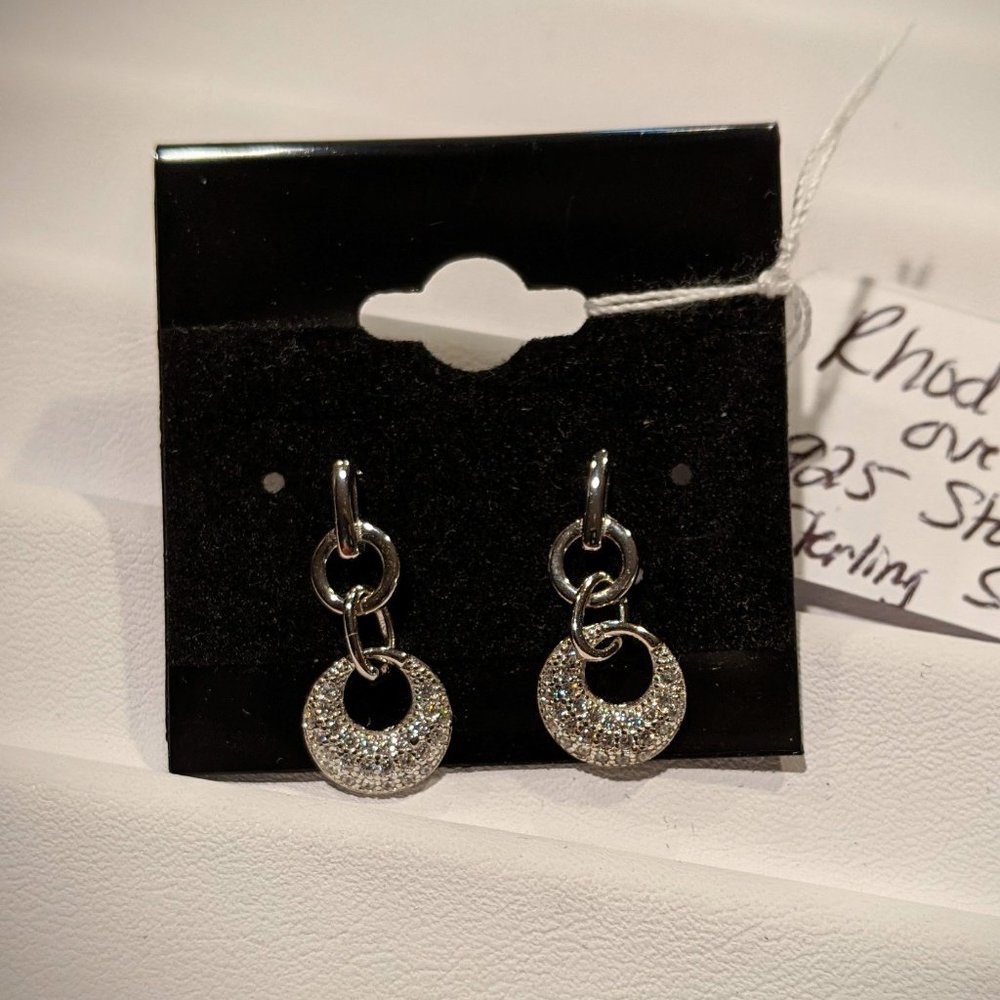 Petite Simulated Diamond Dangle Earrings